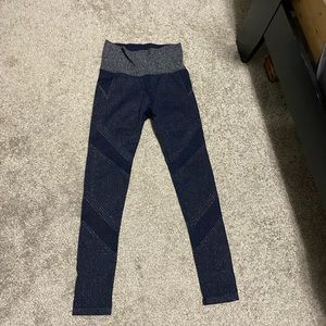 athleta sparkly grey and black leggings